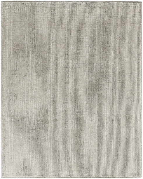 8' X 10' Tan and Ivory Wool Hand Knotted Area Rug