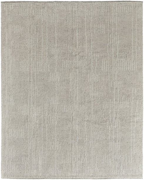 8' X 10' Tan and Ivory Wool Hand Knotted Area Rug