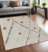9' X 12' Ivory Taupe and Brown Wool Geometric Hand Tufted Area Rug