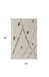 9' X 12' Ivory Taupe and Brown Wool Geometric Hand Tufted Area Rug