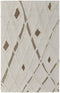 9' X 12' Ivory Taupe and Brown Wool Geometric Hand Tufted Area Rug