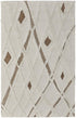 9' X 12' Ivory Taupe and Brown Wool Geometric Hand Tufted Area Rug