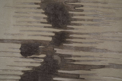 9' X 12' Ivory Taupe and Brown Abstract Hand Tufted Area Rug