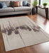 9' X 12' Ivory Taupe and Brown Abstract Hand Tufted Area Rug