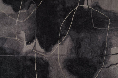 9' X 12' Gray and Ivory Abstract Hand Tufted Area Rug