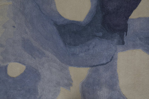 8' X 10' Blue and Ivory Abstract Hand Tufted Area Rug