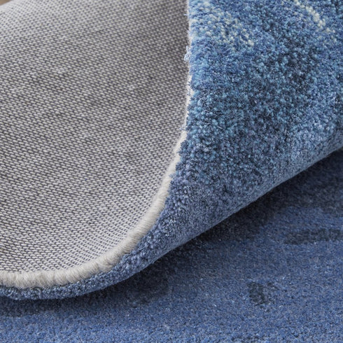 8' X 10' Blue and Ivory Abstract Hand Tufted Area Rug