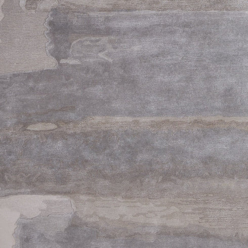 9' X 12' Gray and Ivory Abstract Hand Tufted Area Rug