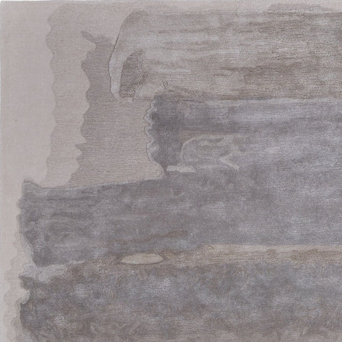 9' X 12' Gray and Ivory Abstract Hand Tufted Area Rug