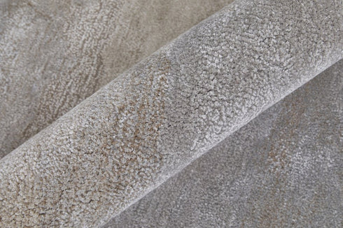 9' X 12' Gray and Ivory Abstract Hand Tufted Area Rug