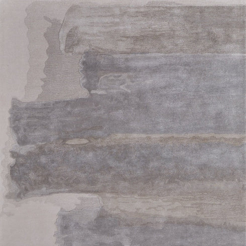 9' X 12' Gray and Ivory Abstract Hand Tufted Area Rug