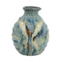 11" Blue Beige And Brown Abstract Round Ceramic Table Vase