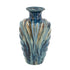 16" Ivory and Blue Ceramic Abstract Round Table Vase