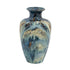 16" Ivory and Blue Ceramic Abstract Round Table Vase
