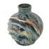 11" Blue Beige And Brown Abstract Wavy Ceramic Table Vase