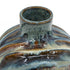 11" Blue Beige And Brown Abstract Wavy Ceramic Table Vase