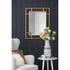 18" Black And White Hand Painted Stripe Ceramic Table Vase