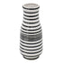 18" Black And White Hand Painted Stripe Ceramic Table Vase