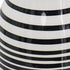 18" Black And White Hand Painted Stripe Ceramic Table Vase
