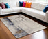 9' X 12' Ivory Blue and Brown Abstract Power Loom Area Rug