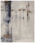 9' X 12' Ivory Blue and Brown Abstract Power Loom Area Rug