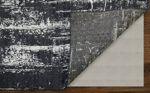 9' X 12' Black and Gray Abstract Hand Woven Area Rug