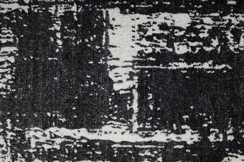 9' X 12' Black and Gray Abstract Hand Woven Area Rug