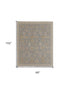 8' X 10' Gray and Ivory Wool Oriental Hand Knotted Area Rug With Fringe