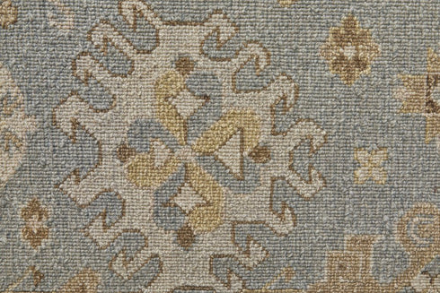 8' X 10' Gray and Ivory Wool Oriental Hand Knotted Area Rug With Fringe
