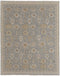 8' X 10' Gray and Ivory Wool Oriental Hand Knotted Area Rug With Fringe