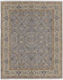 6' X 9' Ivory Gray and Tan Wool Oriental Hand Knotted Area Rug With Fringe