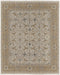6' X 9' Ivory Gray and Tan Wool Oriental Hand Knotted Area Rug With Fringe