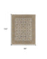 6' X 9' Ivory Gray and Tan Wool Oriental Hand Knotted Area Rug With Fringe