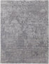 5' X 8' Gray And Silver Abstract Hand Woven Distressed Area Rug