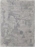 5' X 8' Gray And Silver Abstract Hand Woven Distressed Area Rug
