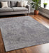 5' X 8' Gray And Silver Abstract Hand Woven Distressed Area Rug