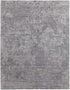 5' X 8' Gray And Silver Abstract Hand Woven Distressed Area Rug