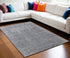 9' X 12' Gray and Silver Abstract Hand Woven Worn Faded Area Rug
