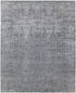 9' X 12' Gray and Silver Abstract Hand Woven Worn Faded Area Rug