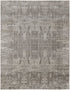 8' X 10' Gray and Silver Abstract Hand Woven Worn Faded Area Rug