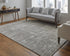 8' X 10' Gray and Silver Abstract Hand Woven Worn Faded Area Rug