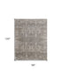 8' X 10' Gray and Silver Abstract Hand Woven Worn Faded Area Rug