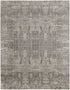 8' X 10' Gray and Silver Abstract Hand Woven Worn Faded Area Rug