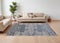 8' X 10' Blue and Ivory Abstract Hand Woven Worn Faded Area Rug