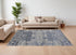 8' X 10' Blue and Ivory Abstract Hand Woven Worn Faded Area Rug
