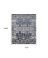 9' X 12' Blue and Ivory Abstract Hand Woven Worn Faded Area Rug