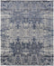 9' X 12' Blue and Ivory Abstract Hand Woven Worn Faded Area Rug