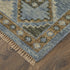 8' X 10' Ivory Tan and Blue Wool Oriental Hand Knotted Area Rug With Fringe