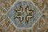 8' X 10' Ivory Tan and Blue Wool Oriental Hand Knotted Area Rug With Fringe