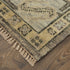 8' X 10' Ivory Gray And Brown Wool Geometric Hand Knotted Area Rug With Fringe
